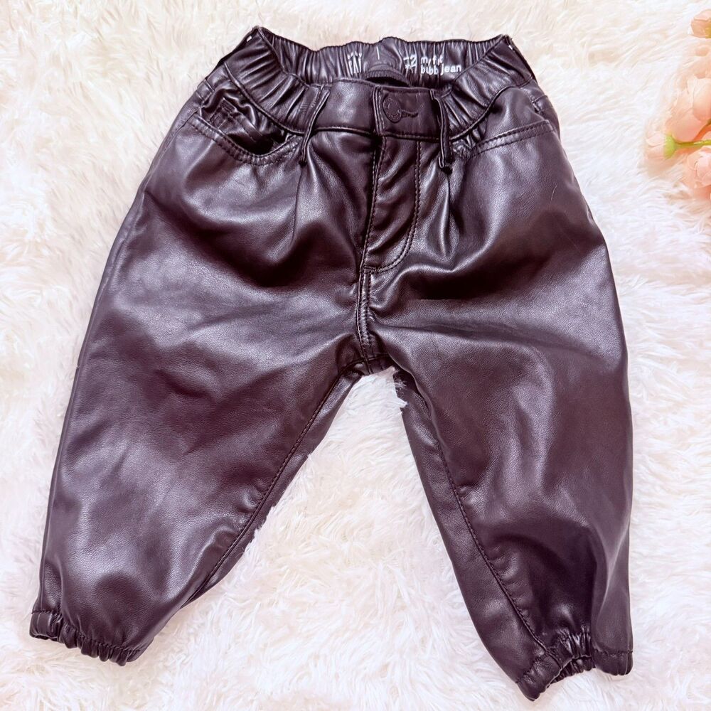 Baby Moto Faux Leather Joggers Mini Streetwear 9-12M Gap - Picture 2 of 10